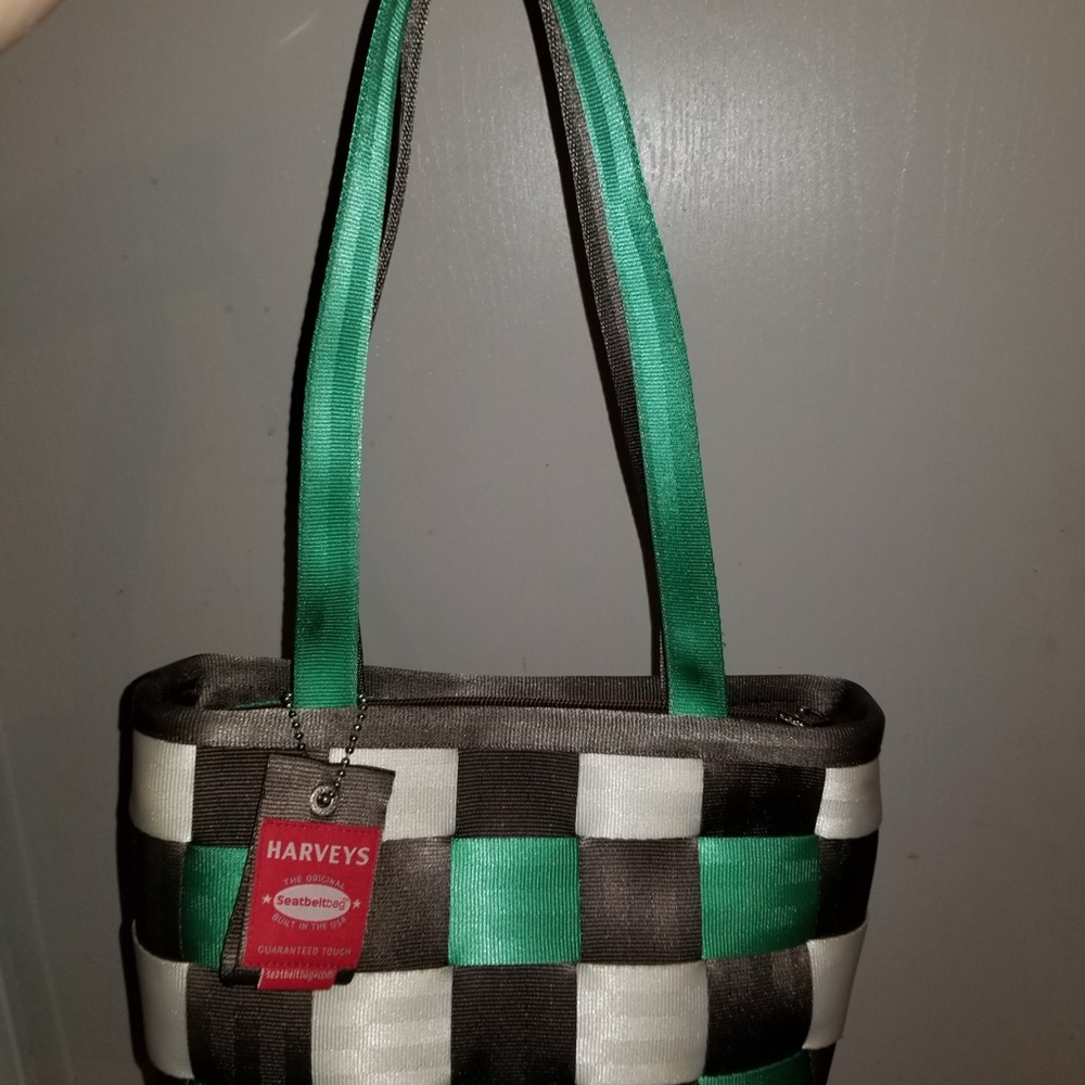 Harveys Checkerboard Green and Black Tote